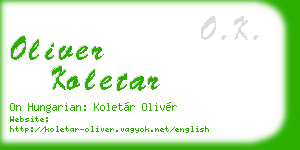 oliver koletar business card
