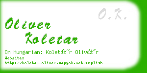 oliver koletar business card